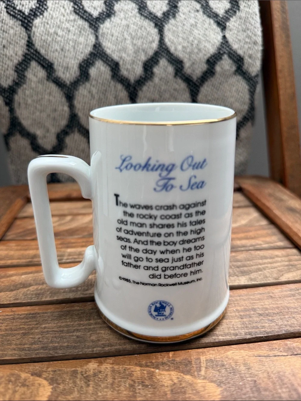 Vintage 1985 Norman Rockwell Museum Looking Out to Sea Mug Stein
